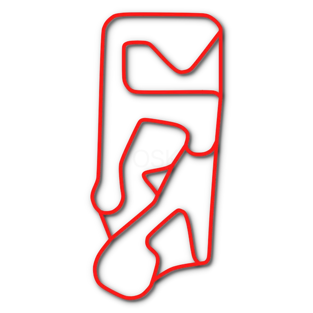 Hand-traced circuit layout of Quaker City Motorsports Park in Salem, OH