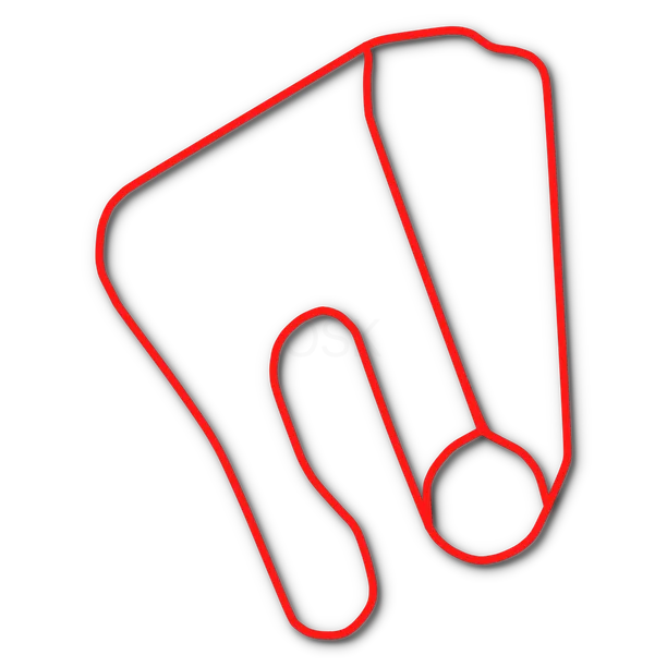 Track map of Talladega Gran Prix Raceway in Munford, AL
