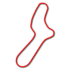 Rocky Ridge Raceway go kart track outline in red