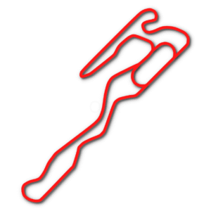 red outline of wilmington raceway park go kart track