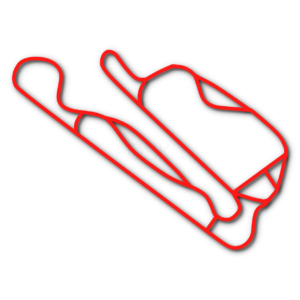 Adams Motorsports Park go kart track outline in red