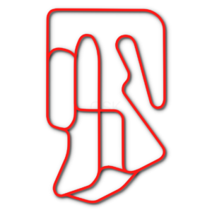 Bushnell Motorsports Park go kart track outline in red