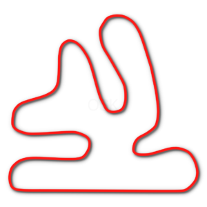 Spokane Kart Racing Association go kart track outline in red