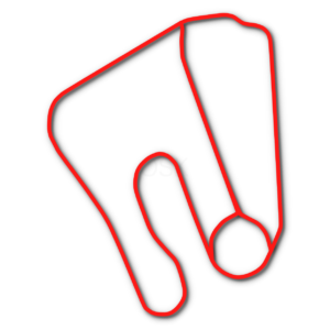 Talladega Gran Prix Raceway race track outline in red